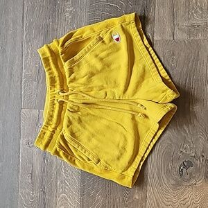 Champion shorts. Champion reverse weave. Bright yellow. Small. Pockets.